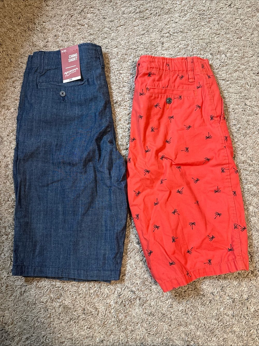 Arizona Jean Company Navy Chino & Red Palm-Print Kids Shorts Set
